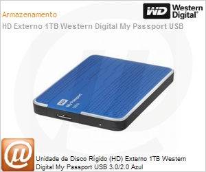 WDBZFP0010BBL-NEBZ - Unidade de Disco Rgido (HD) Externo 1TB Western Digital My Passport USB 3.0/2.0 Azul